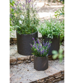 Кашпо напольное Cylinder Planter M, коричневый