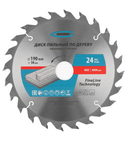 Диск пильный по дереву 190х24Tх30 мм Gross 73318