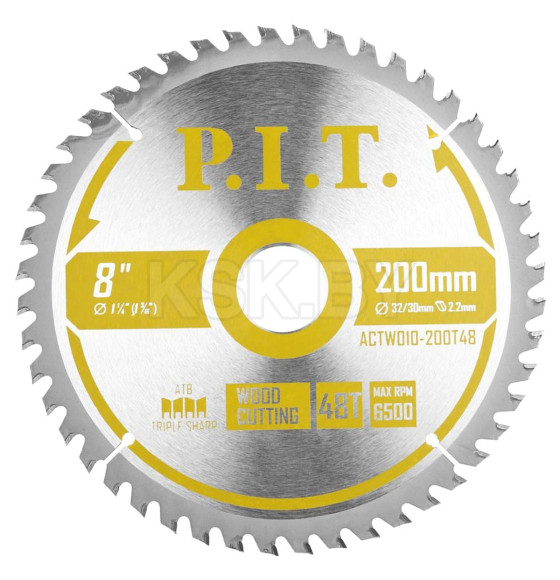 Диск пильный по дереву 200x48Tх32/30 мм P.I.T. ACTW10-200T48 (ACTW10-200T48) 