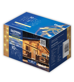 Бахрома светодиодная с эффектом мерцания, 10м. Соединяемая. 480 светодиодов Теплый белый свет ULD-B10008-480/TTK WARM WHITE IP44