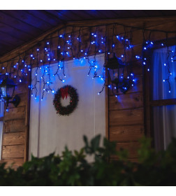 Бахрома светодиодная с эффектом мерцания, 3м. Соединяемая. 200 светодиодов. Синий свет Провод черный ULD-B3010-200/TBK BLUE IP67