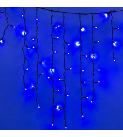 Бахрома светодиодная с эффектом мерцания, 3м. Соединяемая. 200 светодиодов. Синий свет Провод черный ULD-B3010-200/TBK BLUE IP67