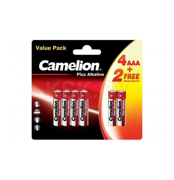 Батарейка AAA LR03 BP4+2 (6шт) Plus Alkaline Camelion (14112)