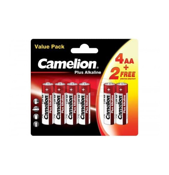 Батарейка AA LR6 BP4+2 (6шт) Plus Alkaline Camelion (14113)