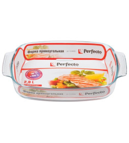 Форма из жаропрочного стекла, 2.9 л, прямоугольная, 339х225х61 см, PERFECTO LINEA