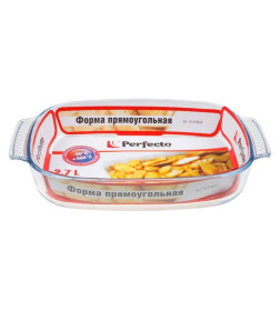 Форма из жаропрочного стекла, 2.7 л, прямоугольная, 344х223х61 см, PERFECTO LINEA