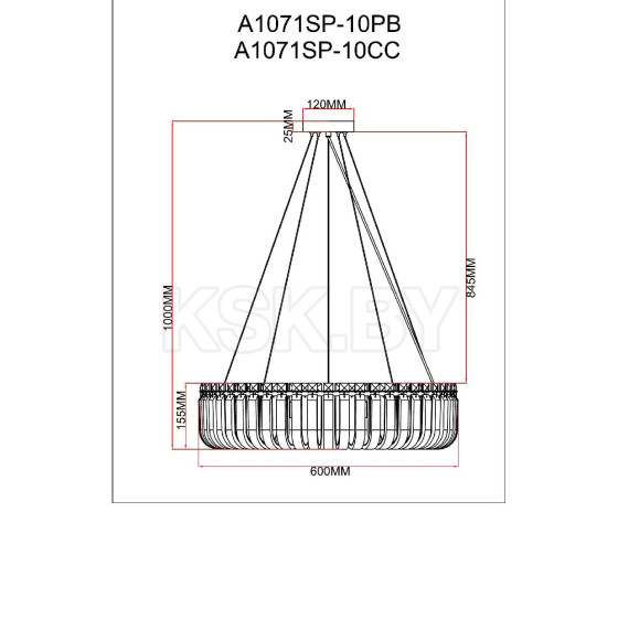 Светильник подвесной ARTE LAMP A1071SP-10CC (A1071SP-10CC) 