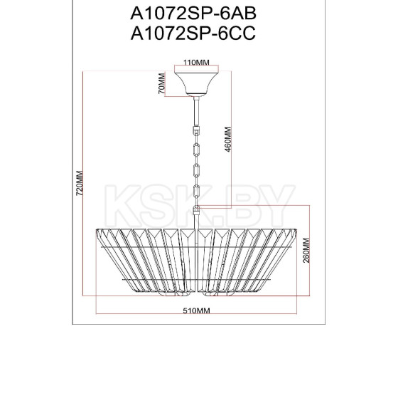 Светильник подвесной ARTE LAMP A1072SP-6AB (A1072SP-6AB) 