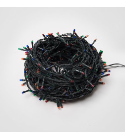 Гирлянда с контроллером, 25м. 500 миниламп накаливания Разноцветный свет Провод зеленый TM Uniel UDL-S2500-500/DGA MULTI IP20 MINI