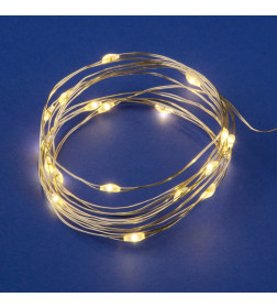 Гирлянда светодиодная на батарейках 2AA (не в/к), «Роса», 2м. 20 светодиодов Теплый ULD-S0200-020/SСB/2AA WARM WHITE IP20 DEW