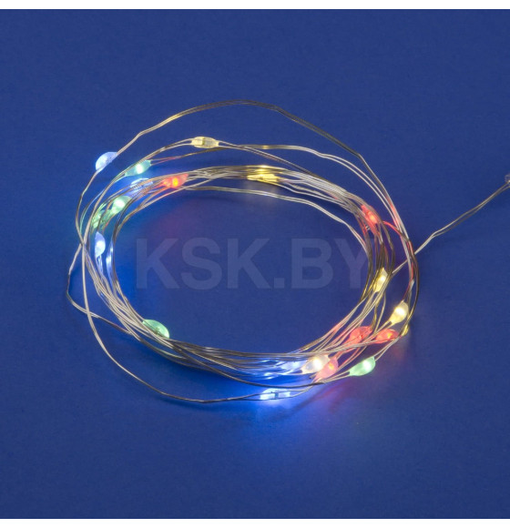 Гирлянда светодиодная на батарейках 2AA (не в/к), «Роса» 2м 20 светодиодов Разноцветный свет ULD-S0200-020/SСB/2AA MULTI IP20 DEW (UL-00007205) 