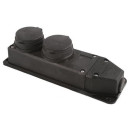 Блок розеточный 2х2Р+Е с крышкой IP44 черный Tena (010-083-500292) 