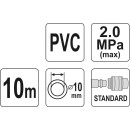 Пневмошланг PVC 10мм х 10м, YATO (YT-24224) 