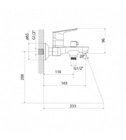 Смеситель для ванны Vibe