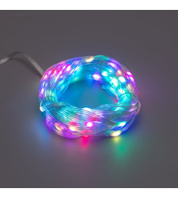 Умная гирлянда Роса с крупными каплями 10м 100 LED RGB мягкий прозрачный провод IP20 USB NEON-NIGHT