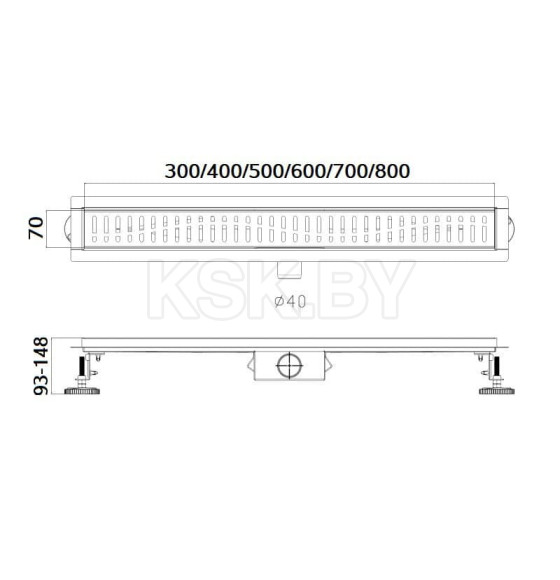 Душевой лоток Haiba HB93500, сатин (HB93500) 