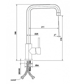 Смесители для кухни из нержавеющей стали Kitchen, арт. K05STL0i05