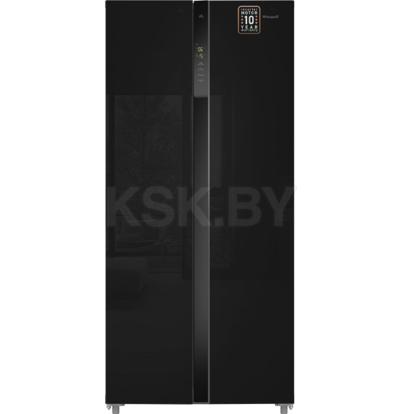 Холодильник Weissgauff WSBS 500 Inverter NoFrost Black Glass (WSBS500InverterNoFrostBlackGlass) 