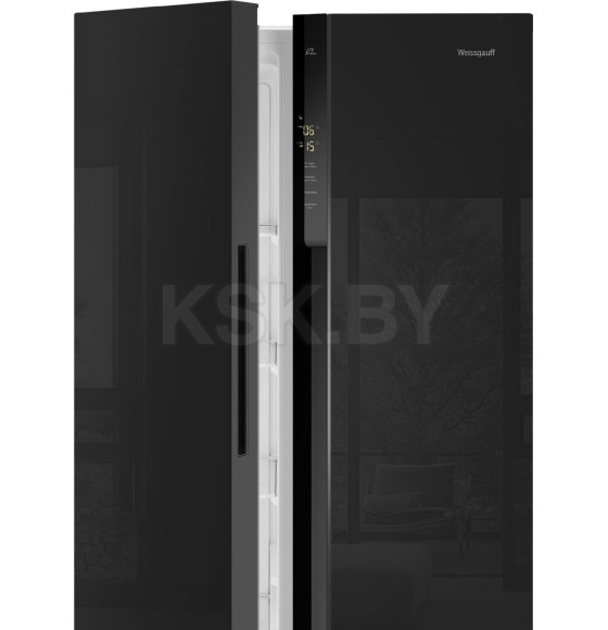 Холодильник Weissgauff WSBS 500 Inverter NoFrost Black Glass (WSBS500InverterNoFrostBlackGlass) 