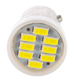 Автолампа диод T8,5 (T4W) 12V 8 SMD BA9s 1-конт Белая SKYWAY габарит/стоп/салон/номер