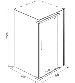 Душевое ограждение IVA E1SC90T тонированное стекло 90x90 см.