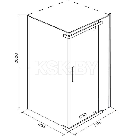 Душевое ограждение IVA E1SC90T тонированное стекло 90x90 см. (E1SC90T) 