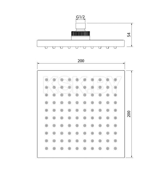 Душевая насадка верхняя, квадратная IDDIS арт. 00220SPi64 (00220SPi64) 