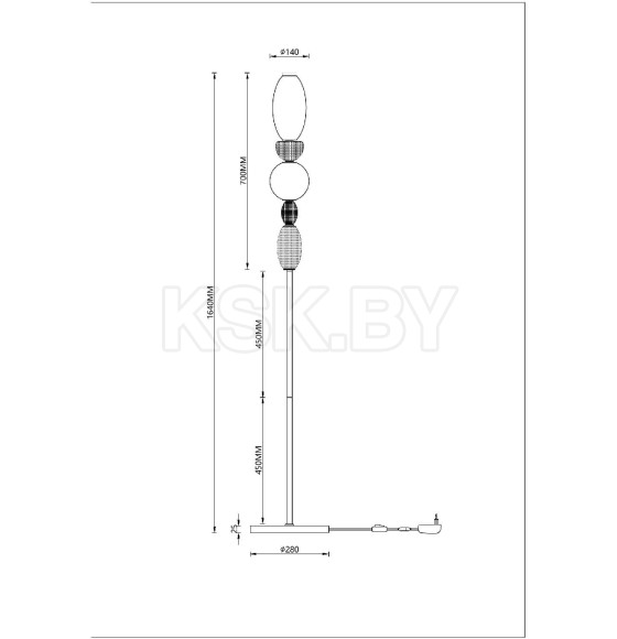 Светильник напольный Divinare 5016/17 PN-20 (5016/17 PN-20) 