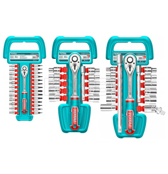 Набор торцевых головок и насадок с трещоткой (57 предметов) TOTAL TOS23092 (TOS23092) 