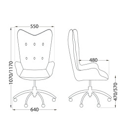 Кресло поворотное BELLA XL chrome, Buble White 15, букле/белый