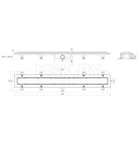 Трап для душа Ани Пласт 850Х62мм TLQ1185G (TLQ1185G) 