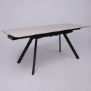 Стол ЛЕОН NEW , керамика 1 кат. 1200(1840)*800, Камень слоновая кость Bayona Ivory/Черный матовый (115574)