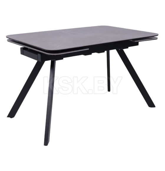 Стол ЛЕОН NEW, керамика 1 кат. 1200(1840)*800, Камень серый Bayona Grey/Черный матовый (115575)