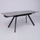 Стол ЛЕОН NEW, керамика 1 кат. 1200(1840)*800, Камень серый Bayona Grey/Черный матовый (115575)