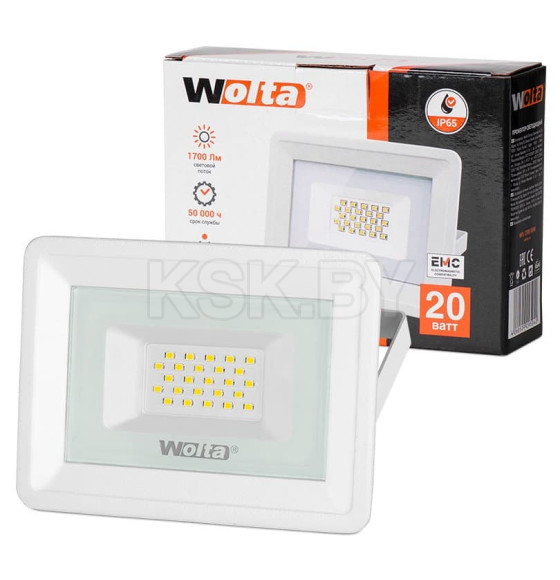 Прожектор светодиодный 20W 5700K IP65 белый Wolta (WFL-20W/06W) 