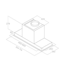 Вытяжка кухонная Elica HIDDEN ADVANCE IX/A/52