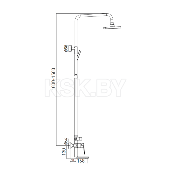 Душевая система с смесителем Gross Aqua Dyno GA9009SMD07C (GA9009SMD07C) 