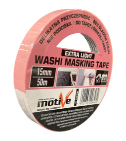 Лента малярная из рисовой бумаги WASHI EXTRA LIGHT 15mm/50m MOTIVE