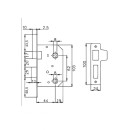 Дверная защелка Vettore 251 WC AB 