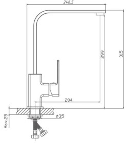 Смеситель для кухни Haiba HB70615-7, черный