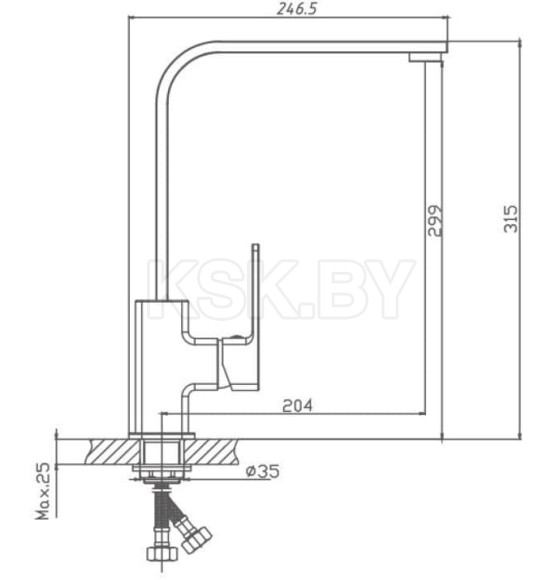 Смеситель для кухни Haiba HB70615-7, черный (HB70615-7) 