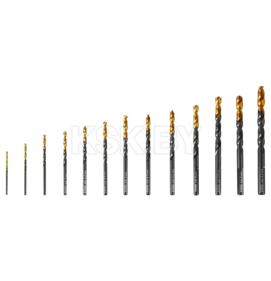 Набор сверл по металлу 1,5-6,5 мм HSS-Tin (13 шт.) Golden Tip Denzel 72318 (72318) 
