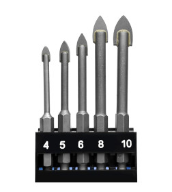 Набор сверл по стеклу 4-10 мм (5 шт.) VERTEXTOOLS