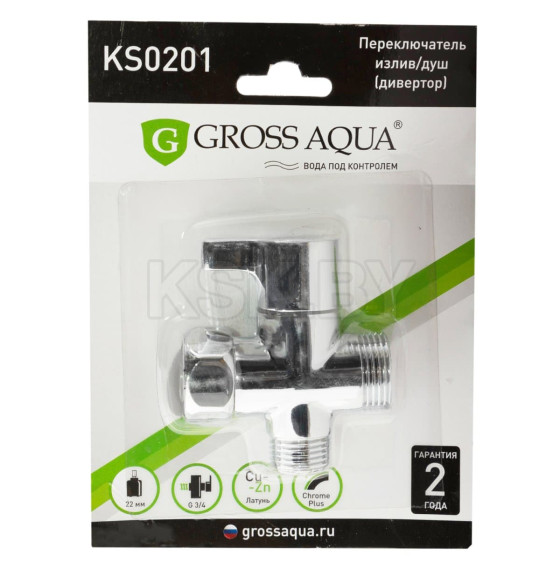 Дивертор флажковый Gross Aqua G3/4xG1/2xG3/4 (KS0201) 