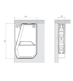 Механизм Freeflap mini (B) с комплектом белых заглушек