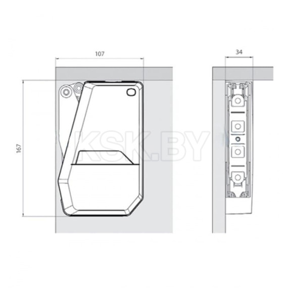 Механизм Freeflap mini (B) с комплектом белых заглушек