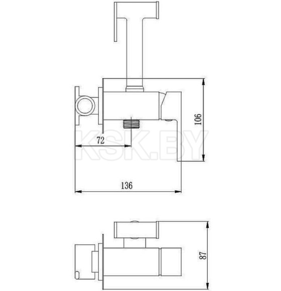 Гигиенический душ со смесителем Haiba HB5511-4, бронза (HB5511-4) 