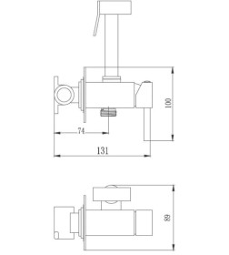 Гигиенический душ со смесителем Haiba HB5512-4, бронза