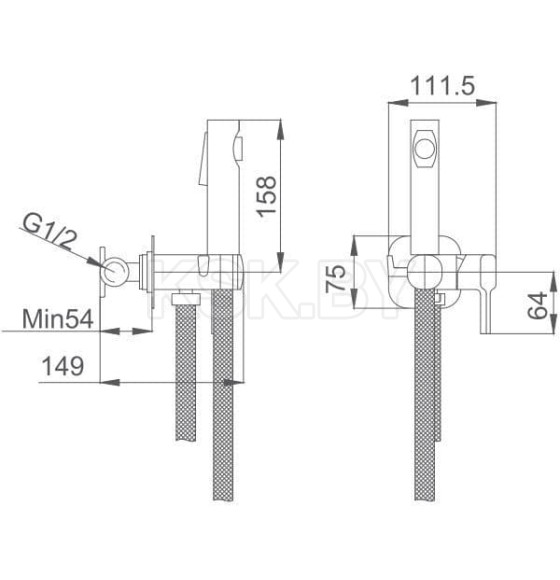 Смеситель с гигиенической лейкой Haiba HB5518, хром (HB5518) 