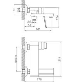 Смеситель для ванны Haiba HB60572, хром